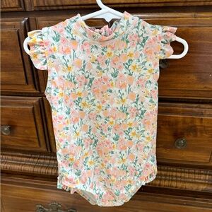Floral one piece swim suit - stitchy fish 3T